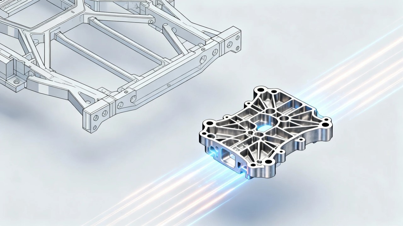 an evolutionary exploded view of a vehicle rear section.