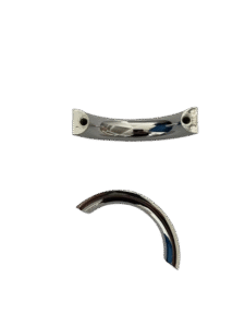 Quality Inspection Custom OEM C-shaped die cast metal decorative trim part with chrome finish.