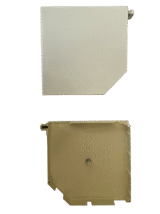 Quality Inspection Beige powder coated aluminum end plate for OZRoll style roller shutters, model SQ-205-A.