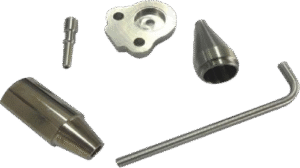 CNC Machining Precision CNC turned stainless steel fuel injector nozzle and carburetor needle valve components.