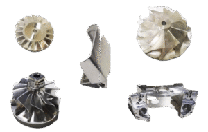 CNC Machining 5-axis CNC machined aluminum turbocharger compressor wheel and complex structural engine housing.