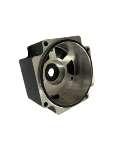 Quality Inspection Custom OEM die cast aluminum motor shell part with precision turning and black finish.