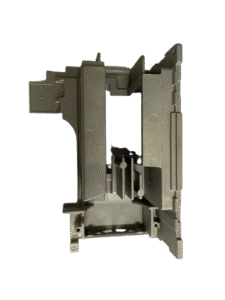Quality Inspection ADC12 aluminum die casting heat sink chassis with integrated cooling fins and mounting bosses.