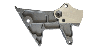 Quality Inspection Aluminum die casting engine mounting bracket with reinforced ribs and CNC machined surface.